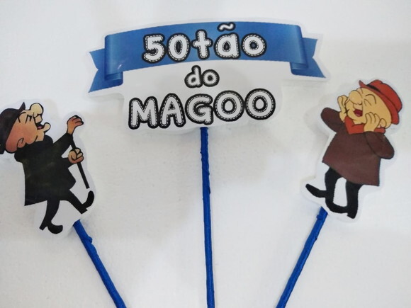 Mister Magoo Topo de Bolo Personalizado 3 Varetas
