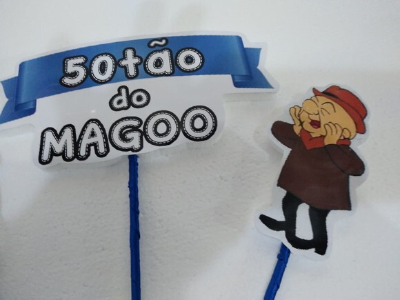 Mister Magoo Topo de Bolo Personalizado 3 Varetas