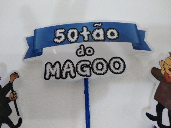 Mister Magoo Topo de Bolo Personalizado 3 Varetas