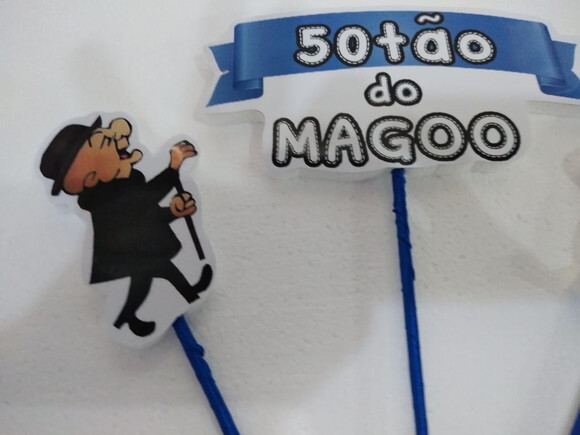 Mister Magoo Topo de Bolo Personalizado 3 Varetas