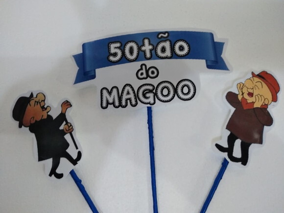 Mister Magoo Topo de Bolo Personalizado 3 Varetas
