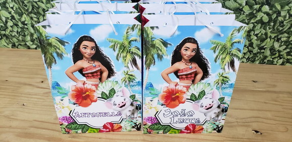 Moana Sacola Grande Personalizada Tamanho 29x20x8 cm