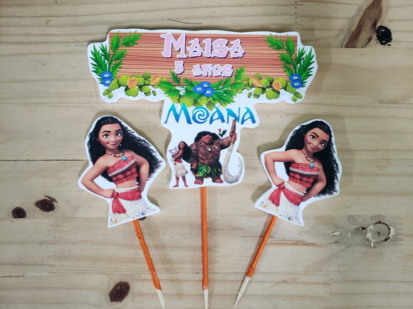 Moana Topo de Bolo Personalizado Pronta Entrega