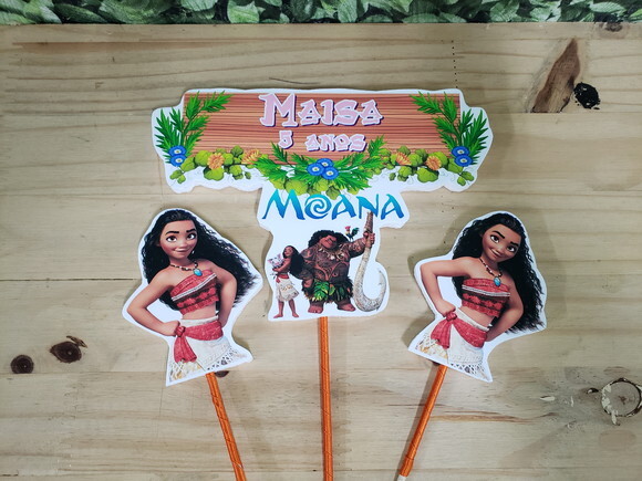 Moana Topo de Bolo Personalizado Pronta Entrega