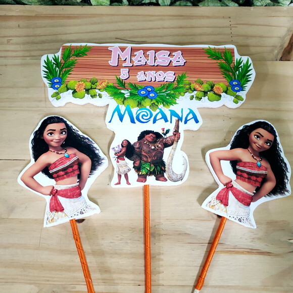 Moana Topo de Bolo Personalizado Pronta Entrega