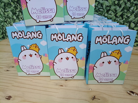 Molang Sacola Personalizada Pronta Entrega