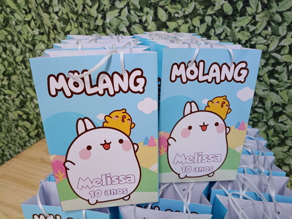 Molang Sacola Personalizada Pronta Entrega