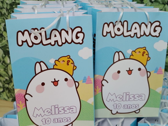 Molang Sacola Personalizada Pronta Entrega