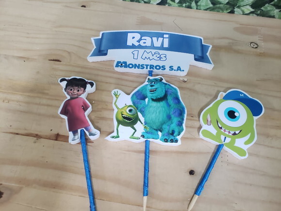 Monstros S/a Topo de Bolo Personalizado
