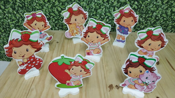 Moranguinho Baby Kit de Mesa Displays 8 Peças Pronta Entrega
