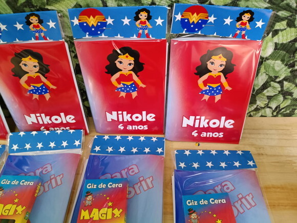 Mulher Maravilha Baby Lembrancinha Caderninho Personalizado