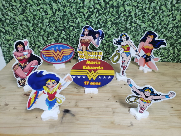 Mulher Maravilha Kit Displays 8 Peças Personalizado