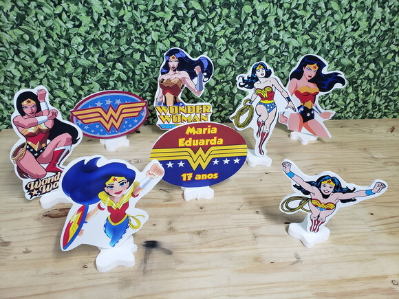 Mulher Maravilha Kit Displays 8 Peças Personalizado