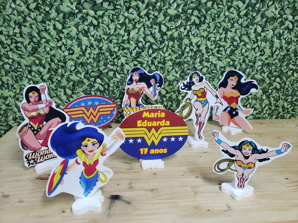 Mulher Maravilha Kit Displays 8 Peças Personalizado