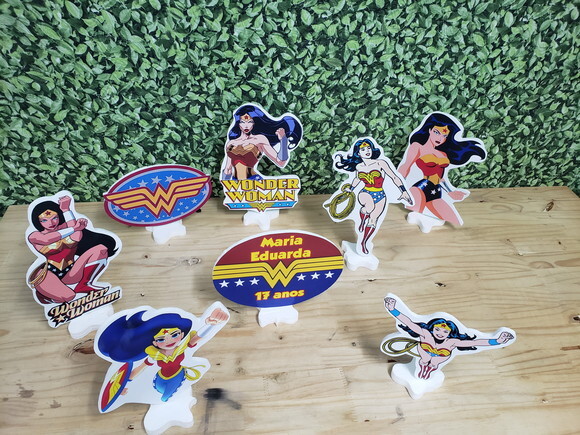 Mulher Maravilha Kit Displays 8 Peças Personalizado
