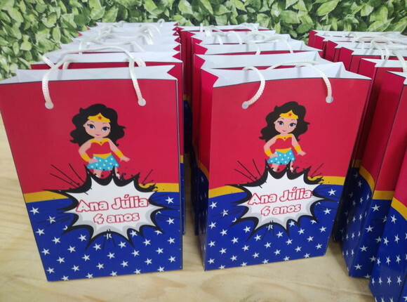 Mulher Maravilha Sacola Personalizada Pronta Entrega
