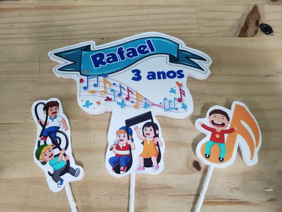 Musical Topo de Bolo Personalizado Pronta Entrega