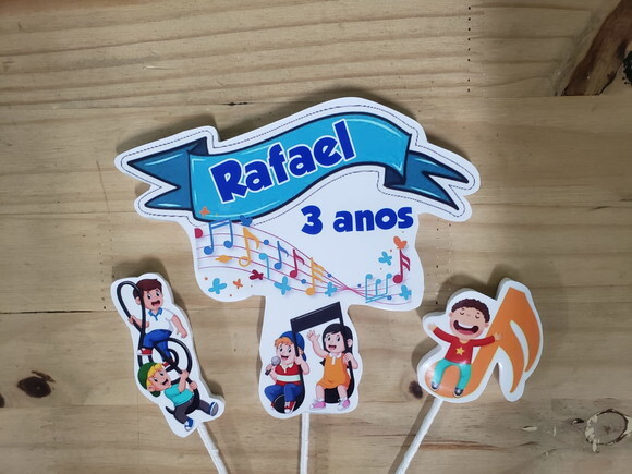 Musical Topo de Bolo Personalizado Pronta Entrega