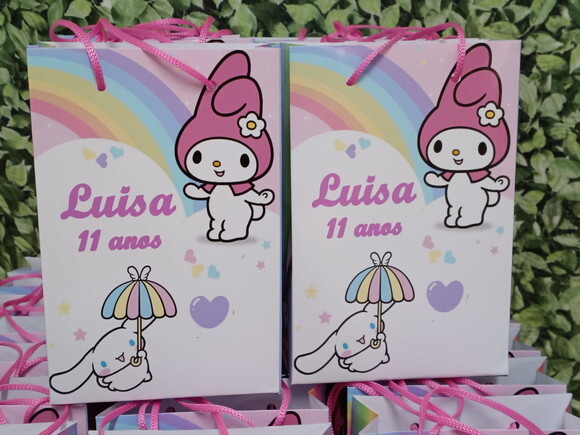 My Melody e Cinamoroll Sacola Personalizada Pronta Entrega