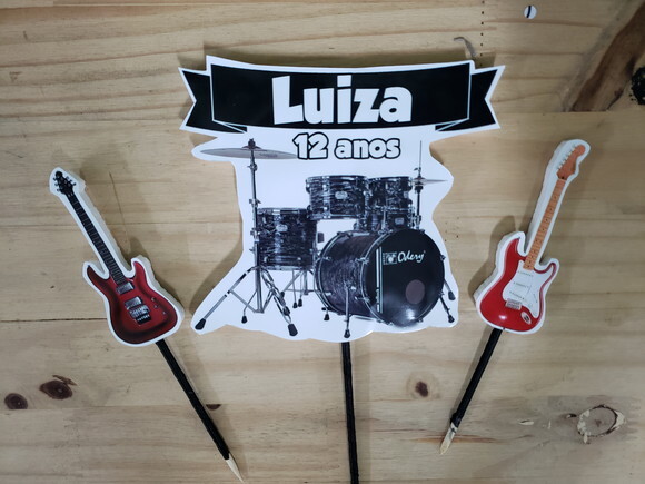 Musical Topo de Bolo Personalizado Pronta Entrega