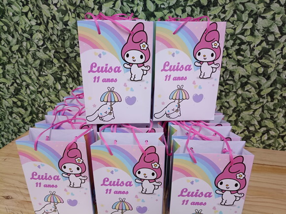 My Melody e Cinamoroll Sacola Personalizada Pronta Entrega
