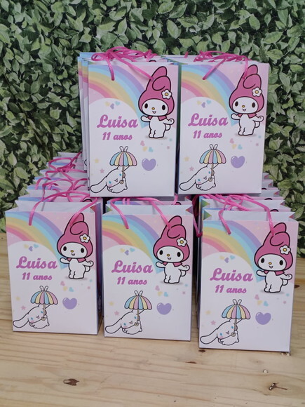 My Melody e Cinamoroll Sacola Personalizada Pronta Entrega