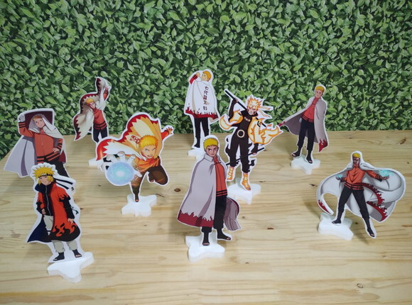 Naruto 7 Hokages Kit de Mesa Displays 9 Peças Pronta Entrega