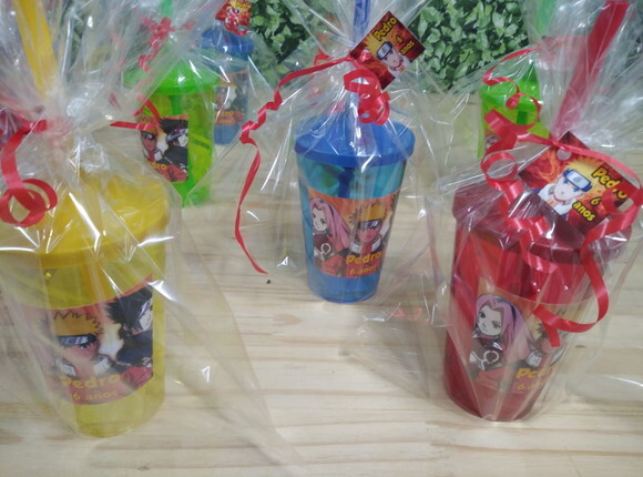 Naruto Copo Canudo Personalizado Já Embalado P Entrega