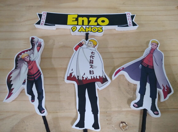 Naruto Hokage Topo de Bolo Personalizado Pronta Entrega