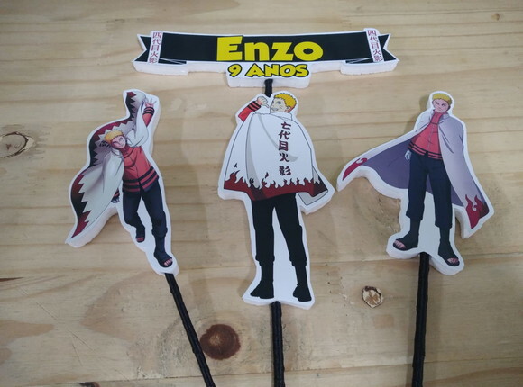 Naruto Hokage Topo de Bolo Personalizado Pronta Entrega