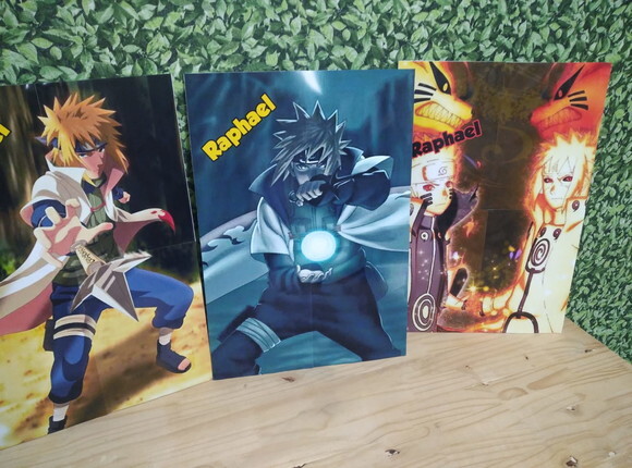 Naruto Kit de Parede 4 Peças Personalizado Pronta Entrega