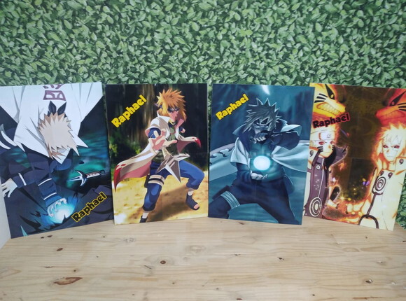 Naruto Kit de Parede 4 Peças Personalizado Pronta Entrega