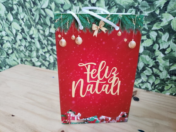 Natal Lembrancinha Sacola Personalizada Pronta Entrega