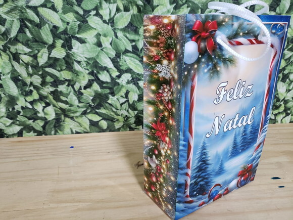 Natal Lembrancinha Sacola Personalizada Pronta Entrega