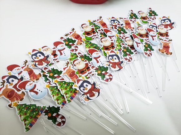 Natal Papai Noel Topper para Docinhos 54 Un. Pronta Entrega