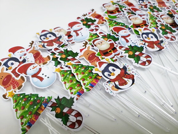 Natal Papai Noel Topper para Docinhos 54 Un. Pronta Entrega