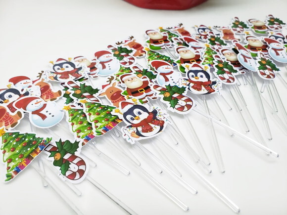 Natal Papai Noel Topper para Docinhos 54 Un. Pronta Entrega