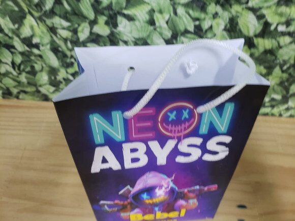 Neon Gamer Sacola Personalizada Tam 25x17x8cm Pronta Entrega