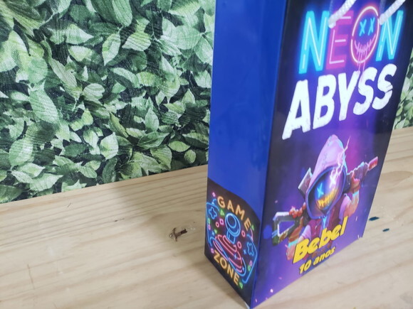 Neon Gamer Sacola Personalizada Tam 25x17x8cm Pronta Entrega