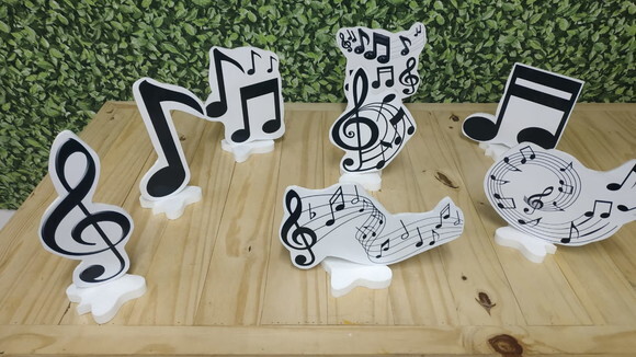 Notas Musicais Kit de Mesa Displays 8 Peças Pronta Entrega