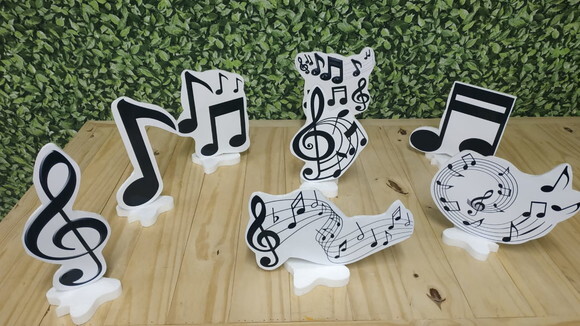 Notas Musicais Kit de Mesa Displays 8 Peças Pronta Entrega