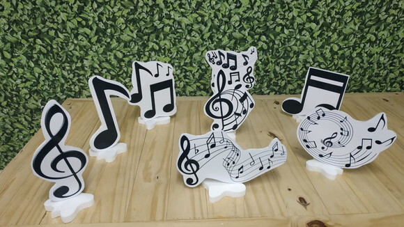 Notas Musicais Kit de Mesa Displays 8 Peças Pronta Entrega