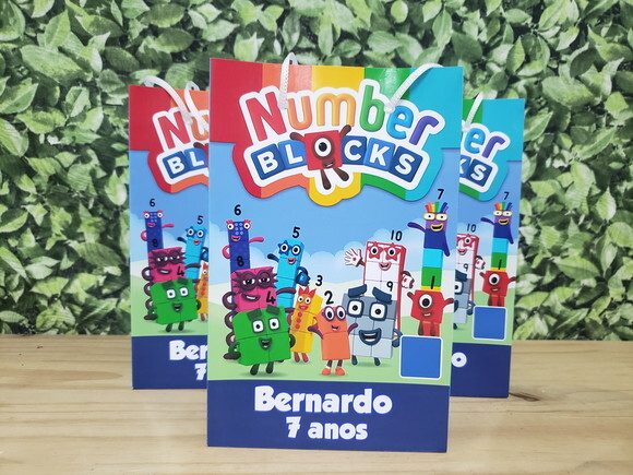 Number Blocks Sacola Personalizada Pronta Entrega