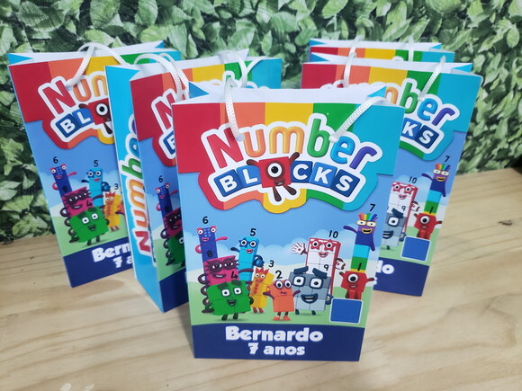 Number Blocks Sacola Personalizada Pronta Entrega