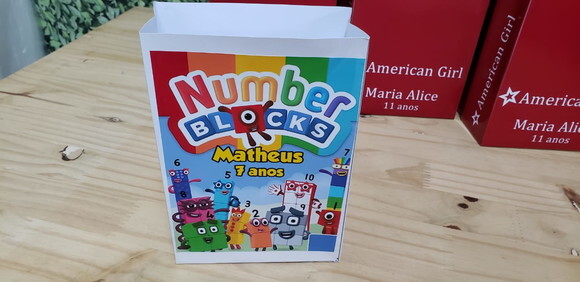 Numberblocks Sacola Personalizada Tam 33x20x9 cm