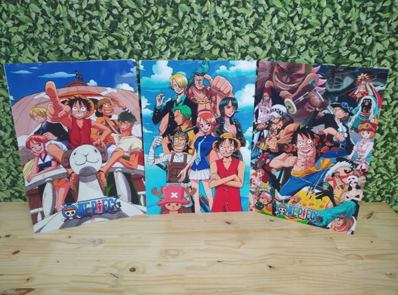 One Piece 3 Painéis de Parede 58x40 cm Cada Pronta Entrega