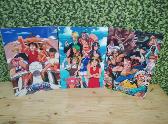 One Piece 3 Painéis de Parede 58x40 cm Cada Pronta Entrega