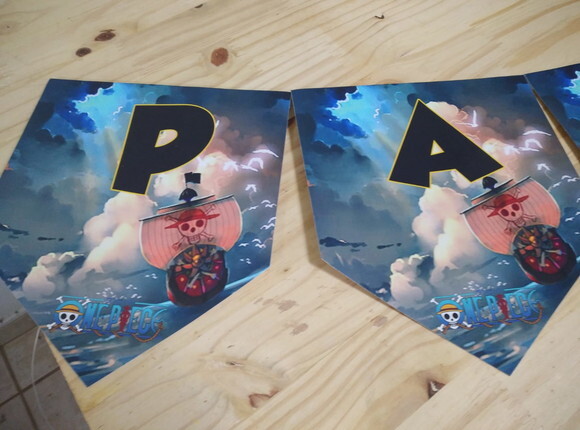 One Piece Varal Personalizado Parabens Mais Nome P Entrega