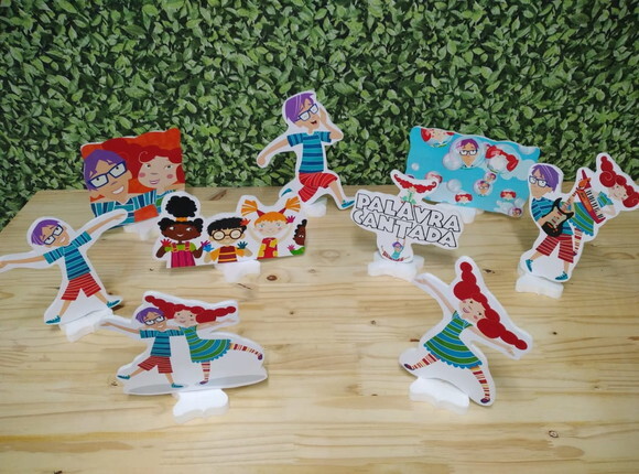 Palavra Cantada Kit de Mesa Displays 9 Peças Pronta Entrega