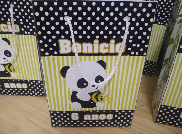 Panda Sacola Personalizada Pronta Entrega